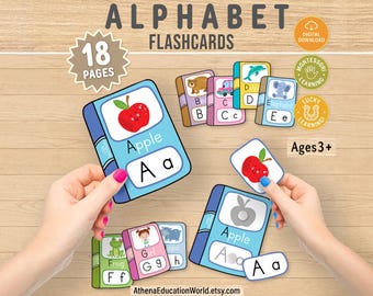 Alphabet Flashcard and shadow Matching Game, Learning Alphabet, Preschool Alphabet Worksheets, Printable ABC Game,Toddler Learning Binder