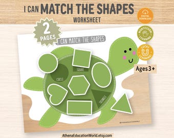 Cute Shape Activity | Interactive Velcro Geometry Pages | Toddler Fine Motor Math Curriculum | Montessori Preschool Binder PDF Pack