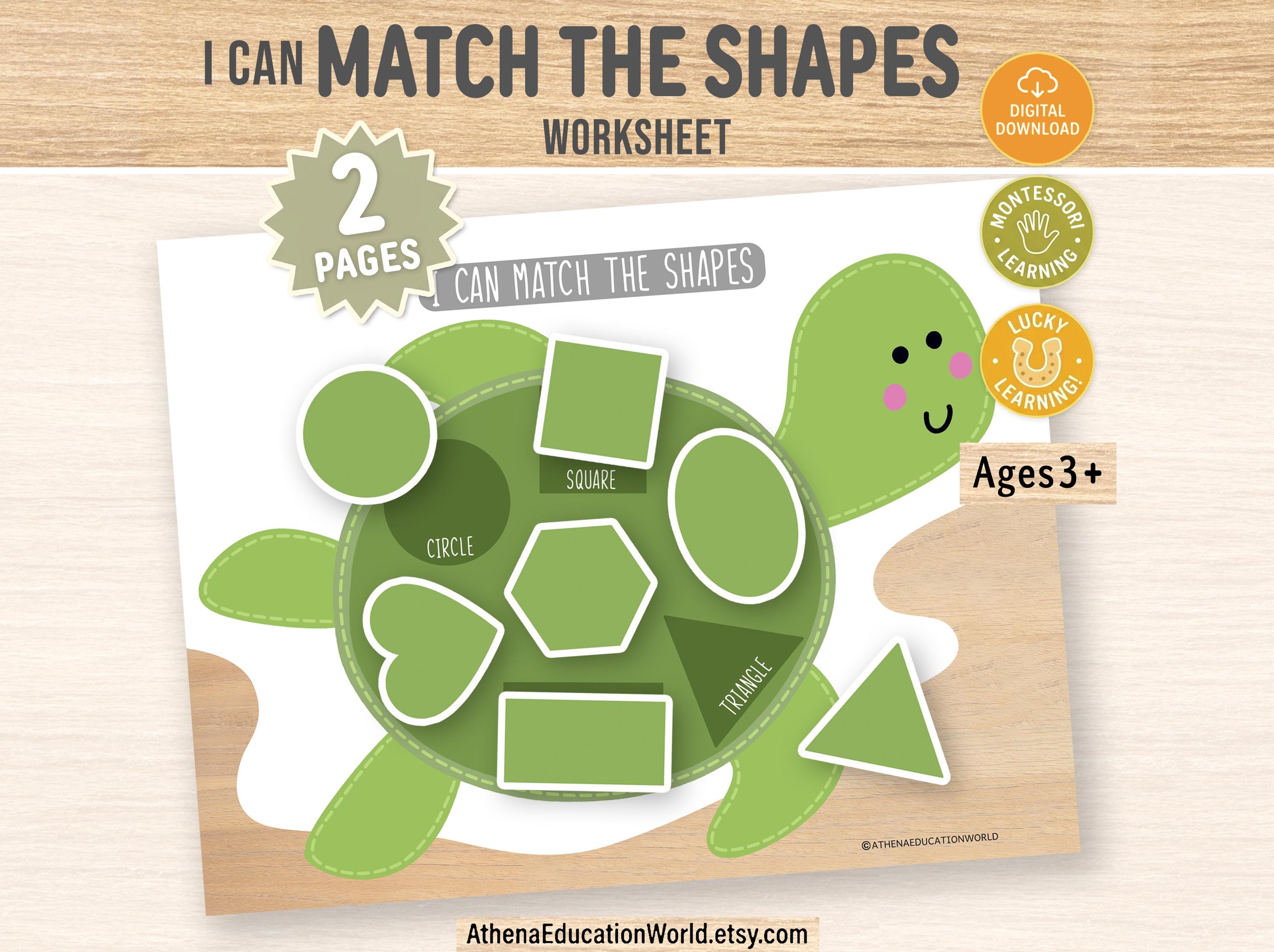 Cute Shape Worksheet Cute Shape Activity, Shapes Printable Worksheet, Learning Shapes ...