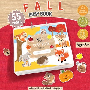 Fall Busy Book Printable, Autumn Learning Binder for Toddlers, Montessori Quiet Book Activities, Preschool Curriculum Worksheets