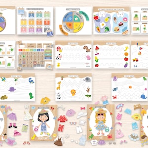 Utskrivbar fransk aktivitetsbok, pärm för småbarnsinlärning, aktivitetsbok för barn, resurser för hemundervisning, Montessorimaterial, arbetsblad för förskola bild 6