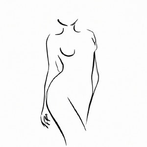 Buy Woman Back Line Drawing Printable Wall Art Minimalist Art Online in  India  Etsy