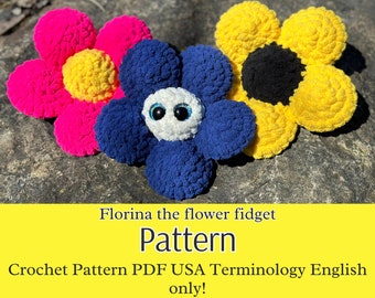 Cute Flower Fidget Crochet PDF Pattern // Pop it Fidget toy pattern | for Anxiety | for kids | for adults |