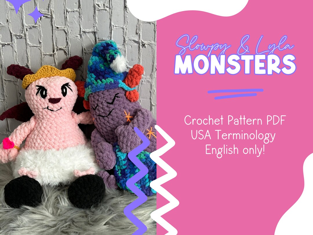 Cute Monsters PDF Crochet Pattern // Sleepy Monster, Stella's Monsters ...