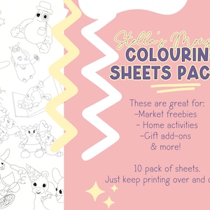 Pack 2 of Cute Monster colouring sheets // Gift for kids, gift for adults, colouring pages, kid&#39;s activities, monster colouring pages, pdf