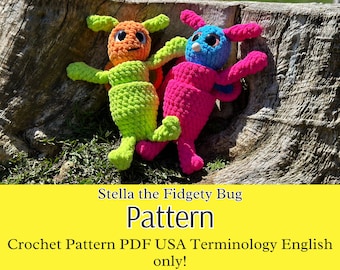 Virkat Fidget Bug PDF-mönster | Stella Multi-Fidget Toy (digital nedladdning)