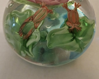 Unique Design Vintage Art Paperweight Large Infused Glass Ball
