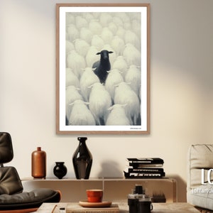 Black Sheep Poster | Oil Painting Style | High-quality Art Print ...