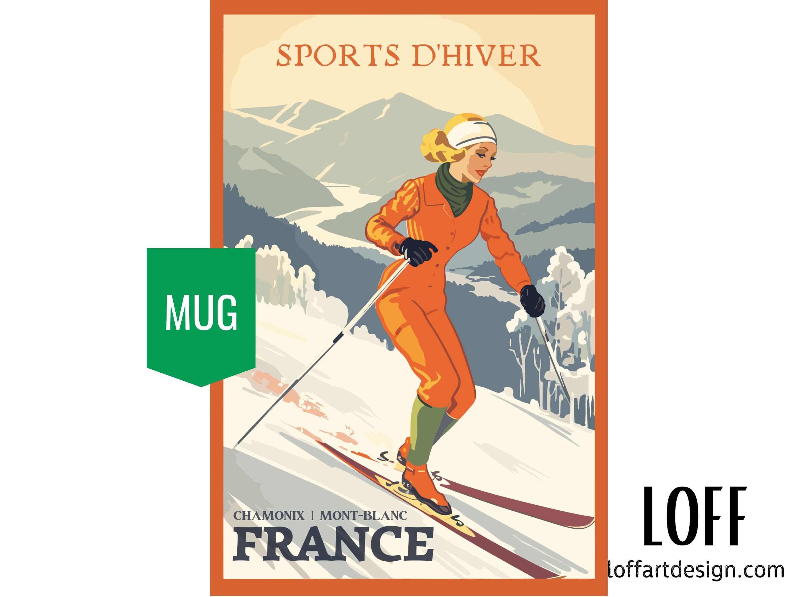 Chamonix Mug - Ski Resort Vintage Mug,Perfect for Skiing Enthusiasts,Unique Gift for Winter Sports Lovers,Retro Ski Design