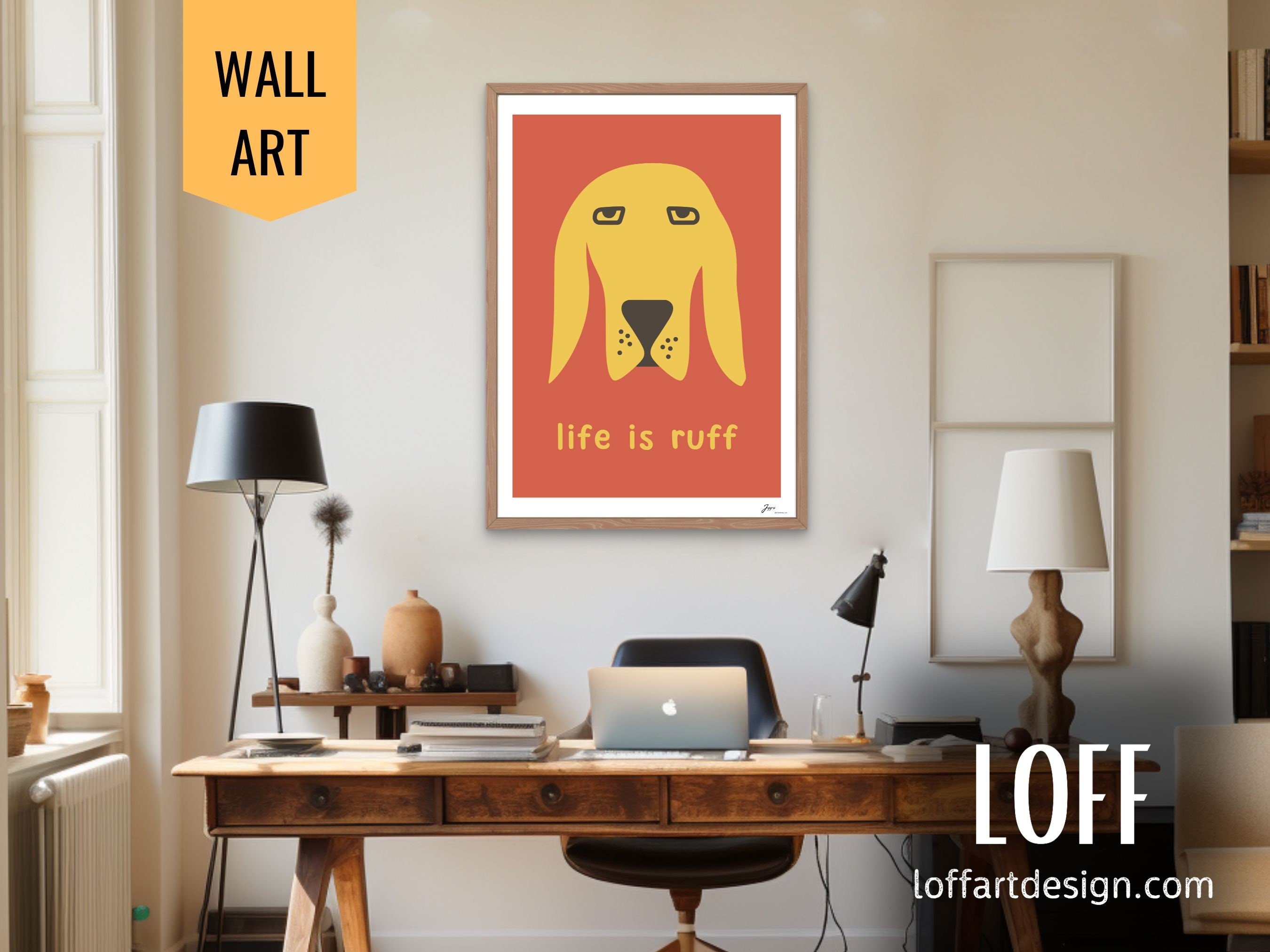 Life is Ruff Funny Dog Quote Poster Whimsical Dog Wall Art for Pet ...