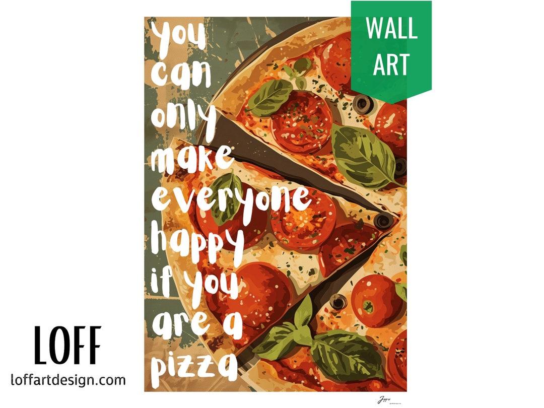 Pizza Poster Pizza Lovers Restaurant Wall Art Kitchen Foodie Art Food