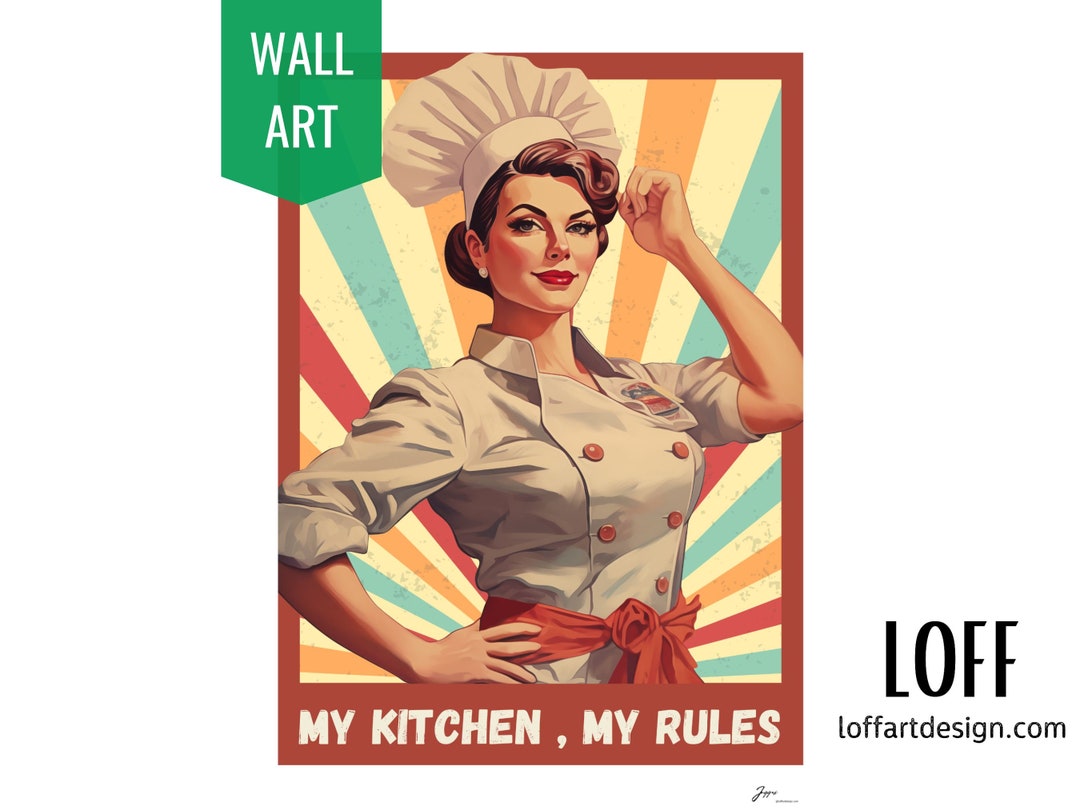My Kitchen My Rules Poster Kitchen Wall Art Illustration Art Print