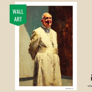 Poster in stile dipinto a olio di Papa Francesco / Stampa d'arte religiosa commemorativa / Ricordo cattolico / Dono spirituale / Tributo ispiratore