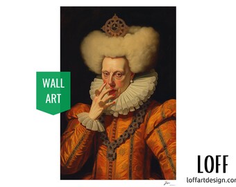 Countess Beatrice - Funny Classical  Painting Portrait Prints - Funny Bathroom Wall Art - Vintage Style
