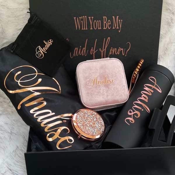 Black and White Bridesmaid Box Set Etsy