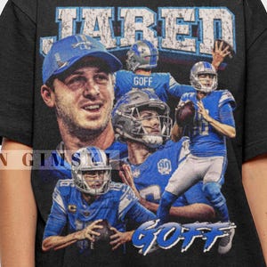 Jared goff Shirt Vintage Bootleg Graphic Tee Quarterback MVP player T-Shirt Retro Sweatshirt Gift For Women and Man Unisex GSK109