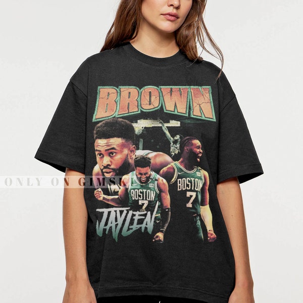 Jaylen Brown Shirt Vintage Bootleg Graphic Tee Jaylen Brown T-Shirt Retro Sweatshirt Gift For Women and Man Unisex GSK90