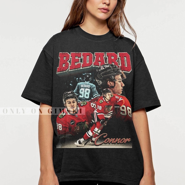 CONNOR BEDARD Shirt Vintage Bootleg Graphic Tee Connor Bedard T-Shirt Connor Bedard Sweatshirt Gift For Women and Man Unisex GSK25