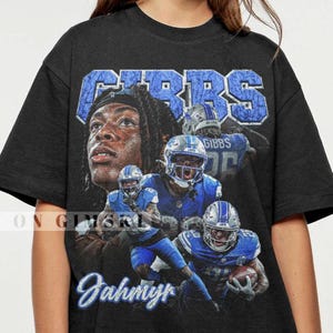 Jahmyr Gibbs Shirt Vintage Bootleg Graphic Tee Gibbs T-shirt Retro Sweatshirt Cadeau voor vrouwen en mannen Unisex GSK115