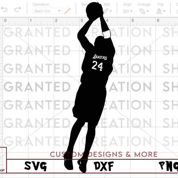 Kobe Bryant SVG DXF PNG #24 Instant Download cricut silhouette iron on heat press