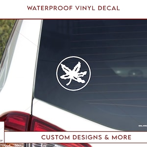 Buckeye Leaf Ohio Vinyl Decal Window Car Waterproof