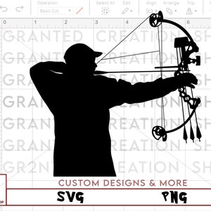 Bogenjäger Jagd Bogenschießen SVG DXF PNG Instant Download Cricut Silhouette Eisen auf Transferpresse