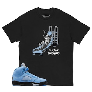 UNC University Blue 5s Unisex T-shirt &quot;Happy Ending&quot; clothes to match sneakers