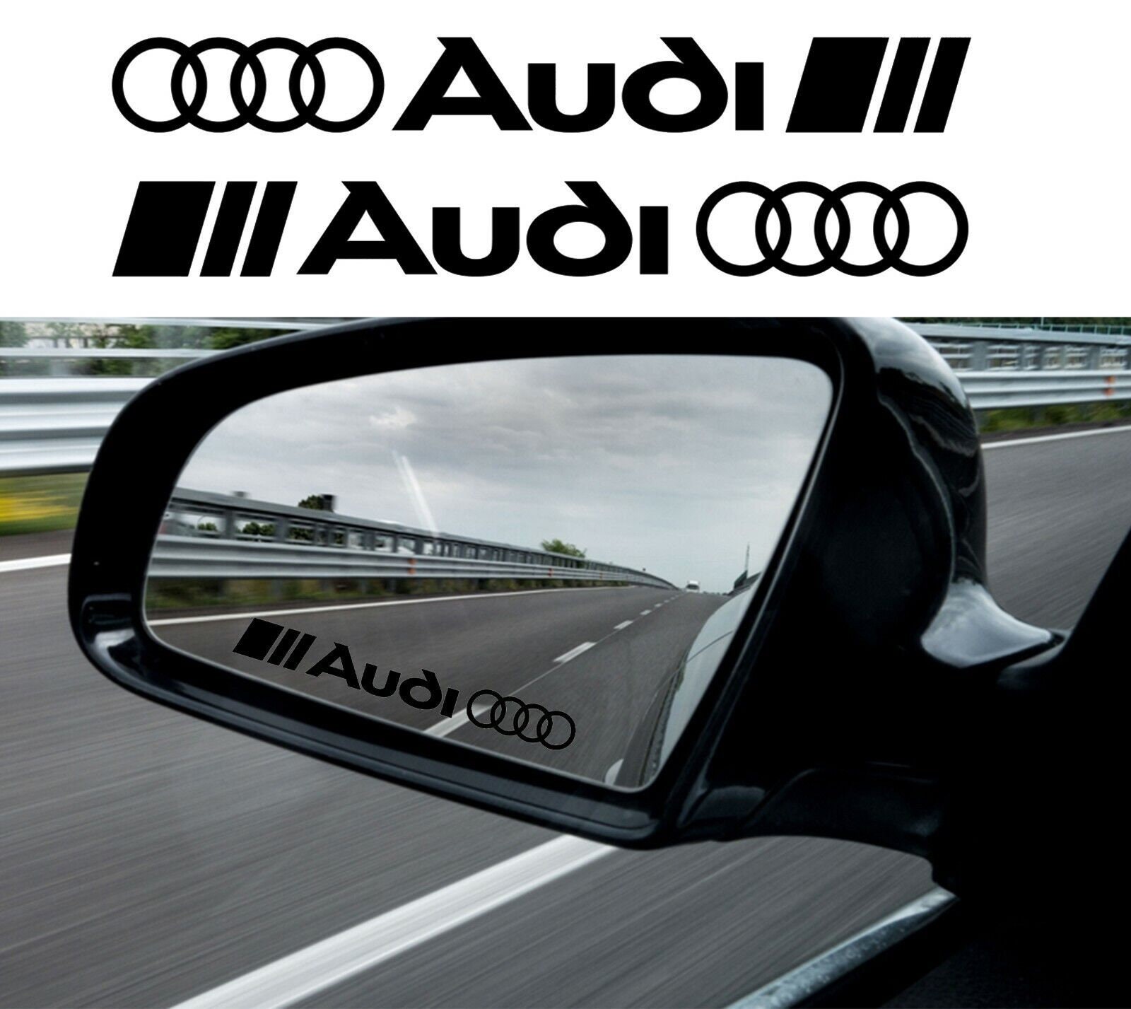 Set 2X Mirror Stickers Audi Logo