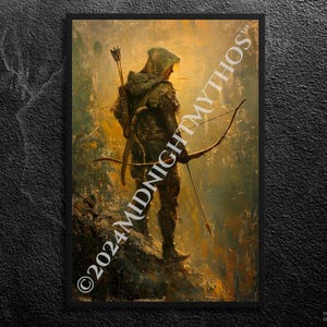 Robin Hood Art Print: Golden Dawn, English Folklore Wall Decor