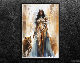 Sekhmet Egyptian Goddess Art Print - Etsy