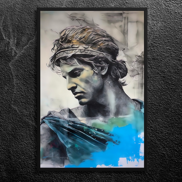 Apollo Portrait: God of Music, Poetry, Prophecy, and Healing - Classic Greek Mythology, Wall Art Print, Unframed