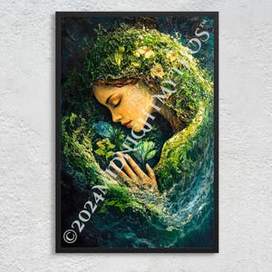 Gaia (Gaea) Art Print: Greek Goddess, Primordial Earth Mother, Mythology Wall Art (Unframed)