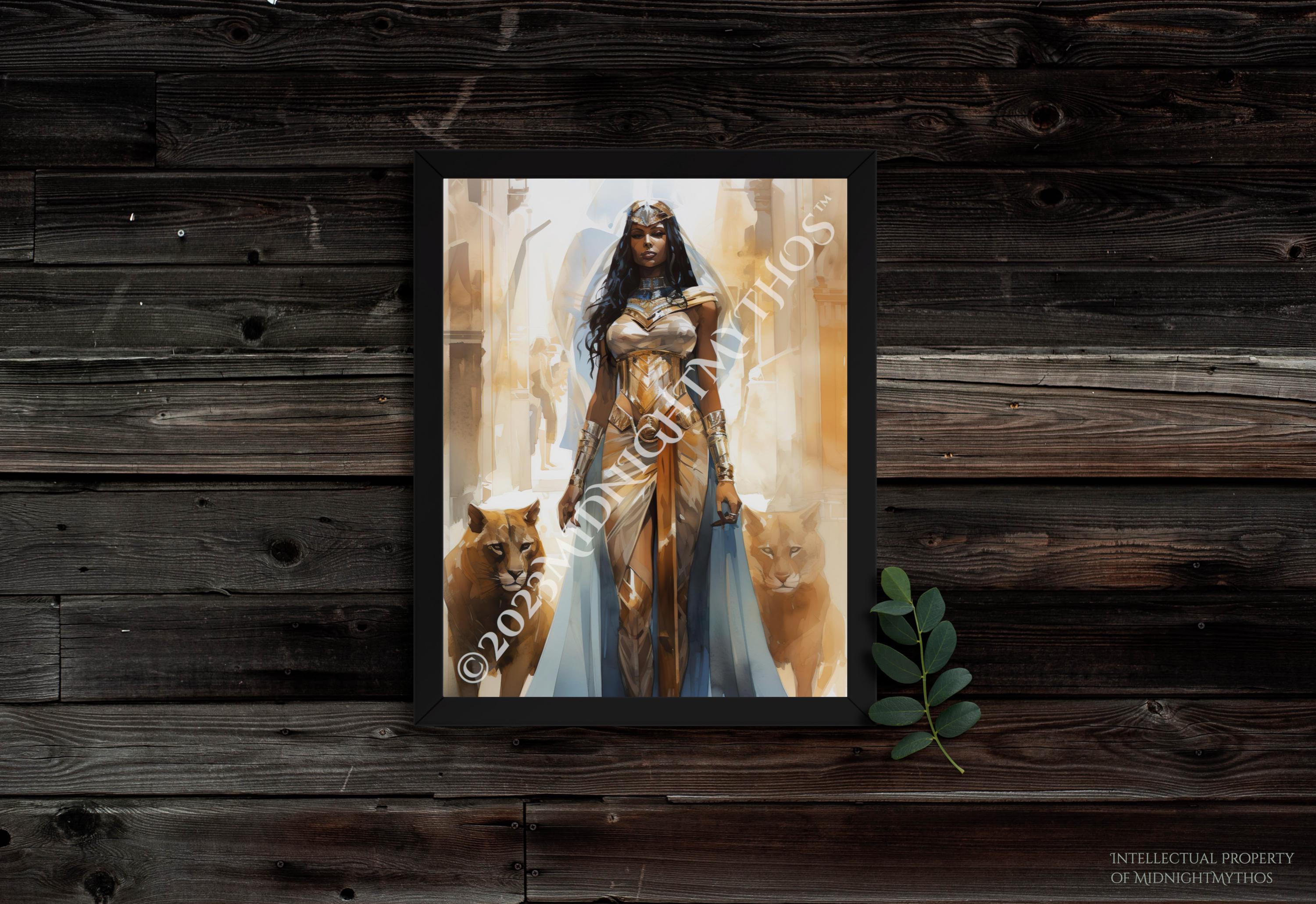 Sekhmet Art Print: Egyptian Goddess of War, Lioness Wall Art (unframed ...