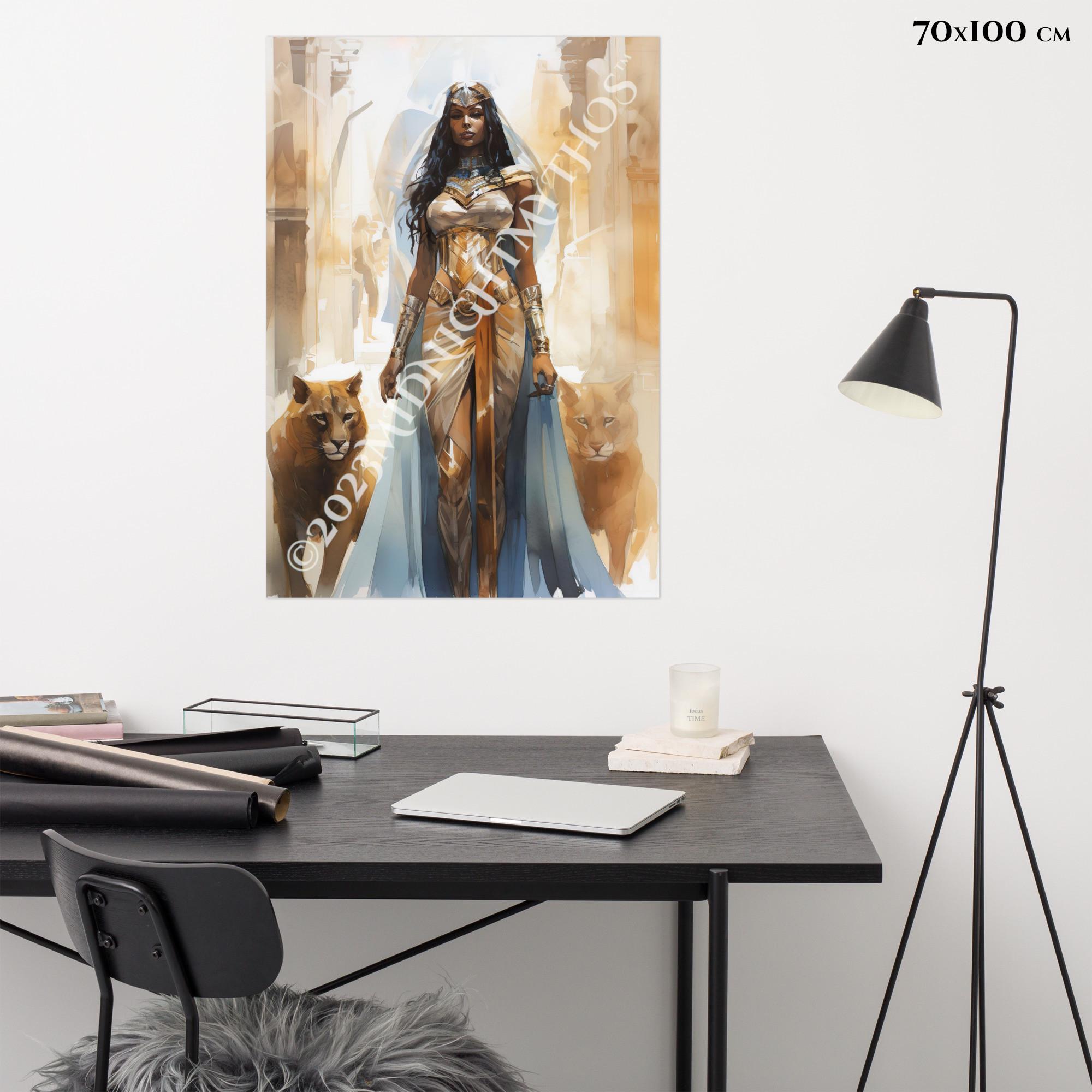 Sekhmet Art Print: Egyptian Goddess of War, Lioness Wall Art (unframed ...