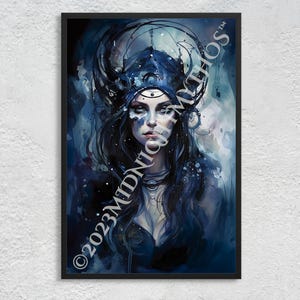 Hekate Portrait: Goddess of Ghosts and Witchcraft - Commanding, Independent - Greek Mythology, Wiccan, Witchy Wall Art Print, Unframed