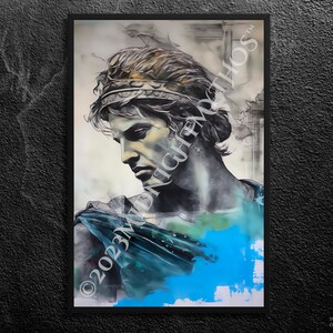 Apollo Portrait: God of Music, Poetry, Prophecy, and Healing - Classic Greek Mythology, Wall Art Print, Unframed