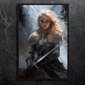 Skadi Print: Norse Goddess of Winter, Hunting Art