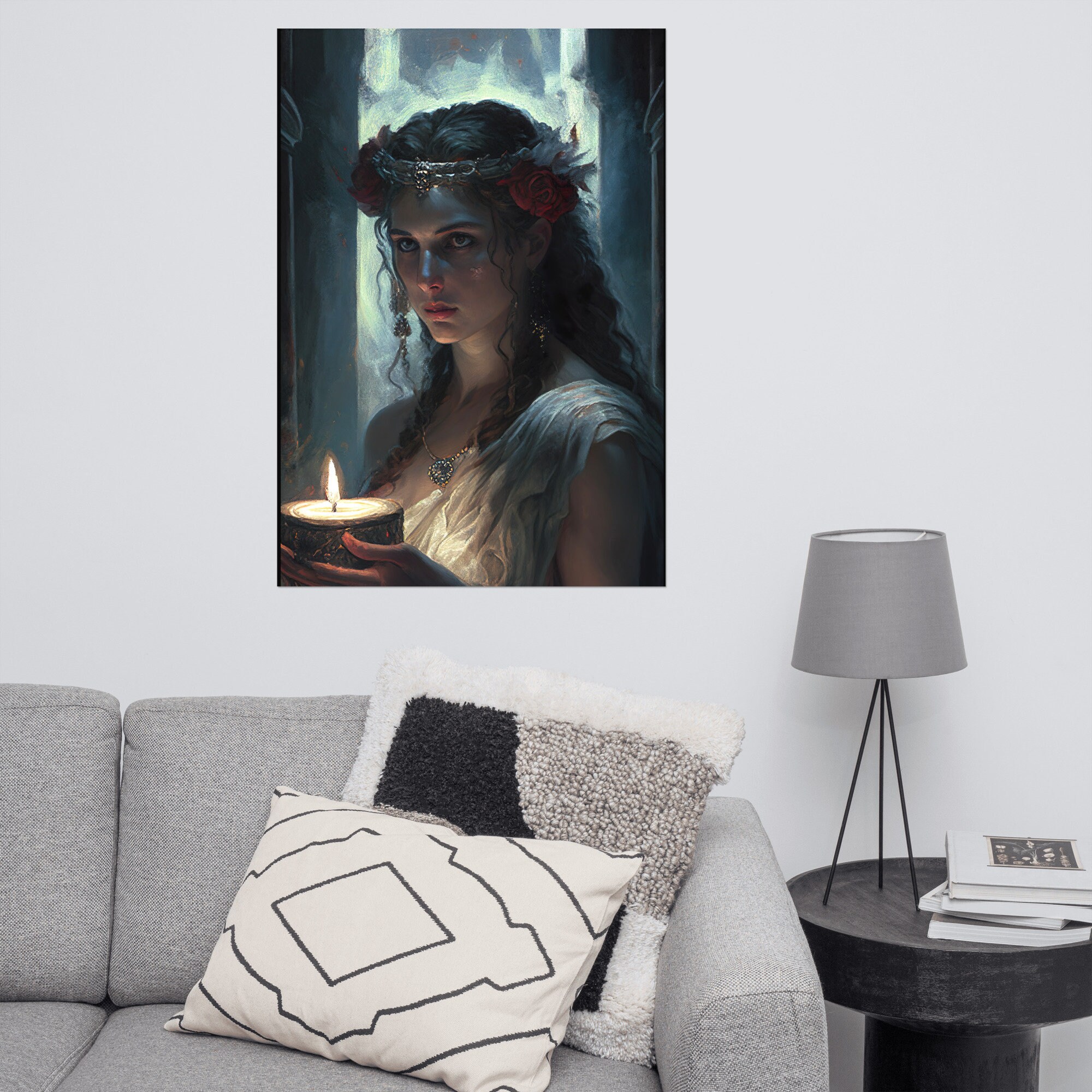 Oracle of Delphi Portrait - Moonlit Temple, Candle