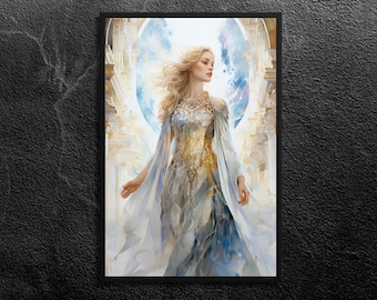 Freya Norse Goddess Art Print: Ethereal Beauty, Radiant Love (Unframed)