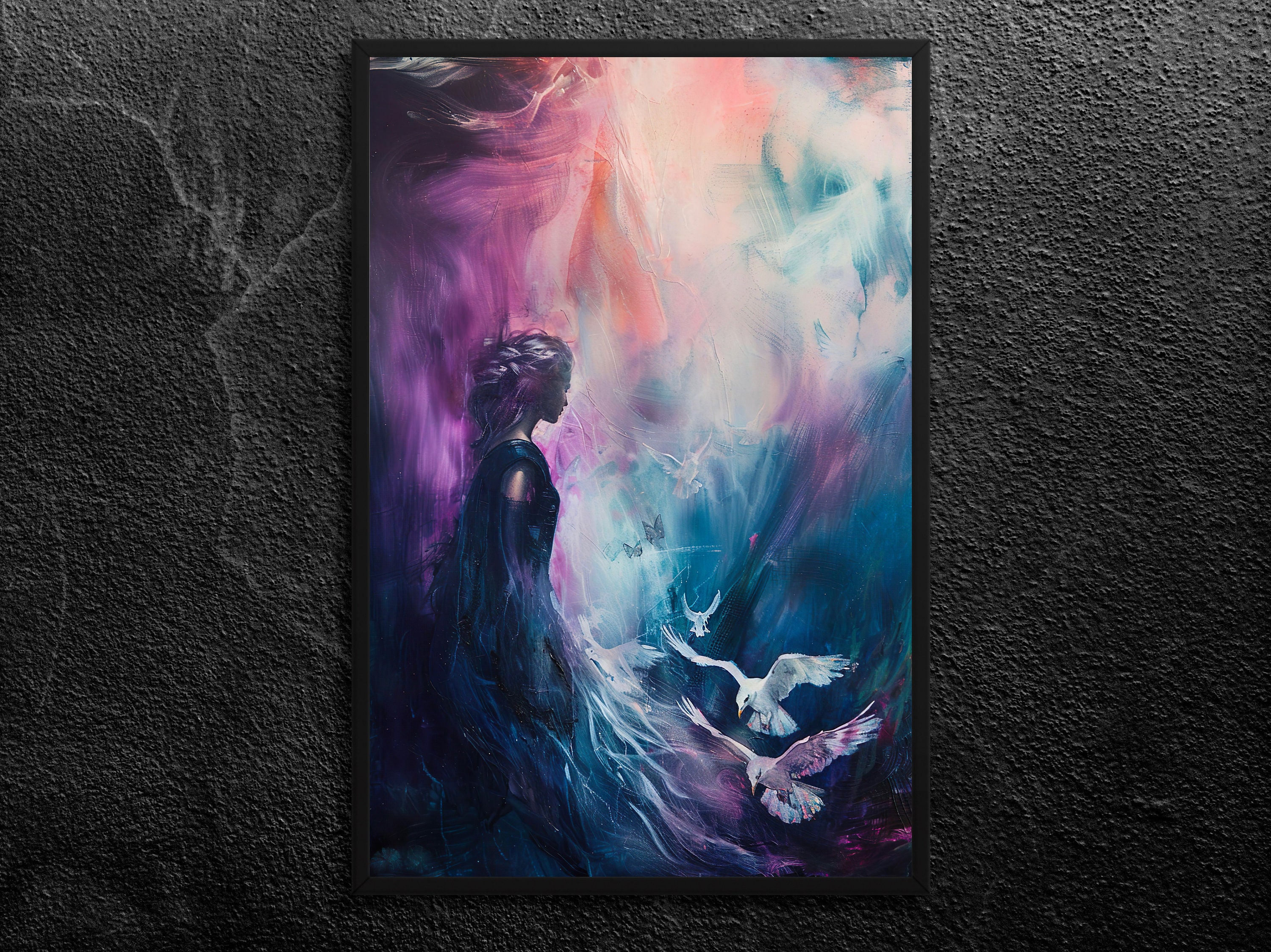Freya Valhalla Art Print: Norse Goddess, Dreamlike Oil Painting