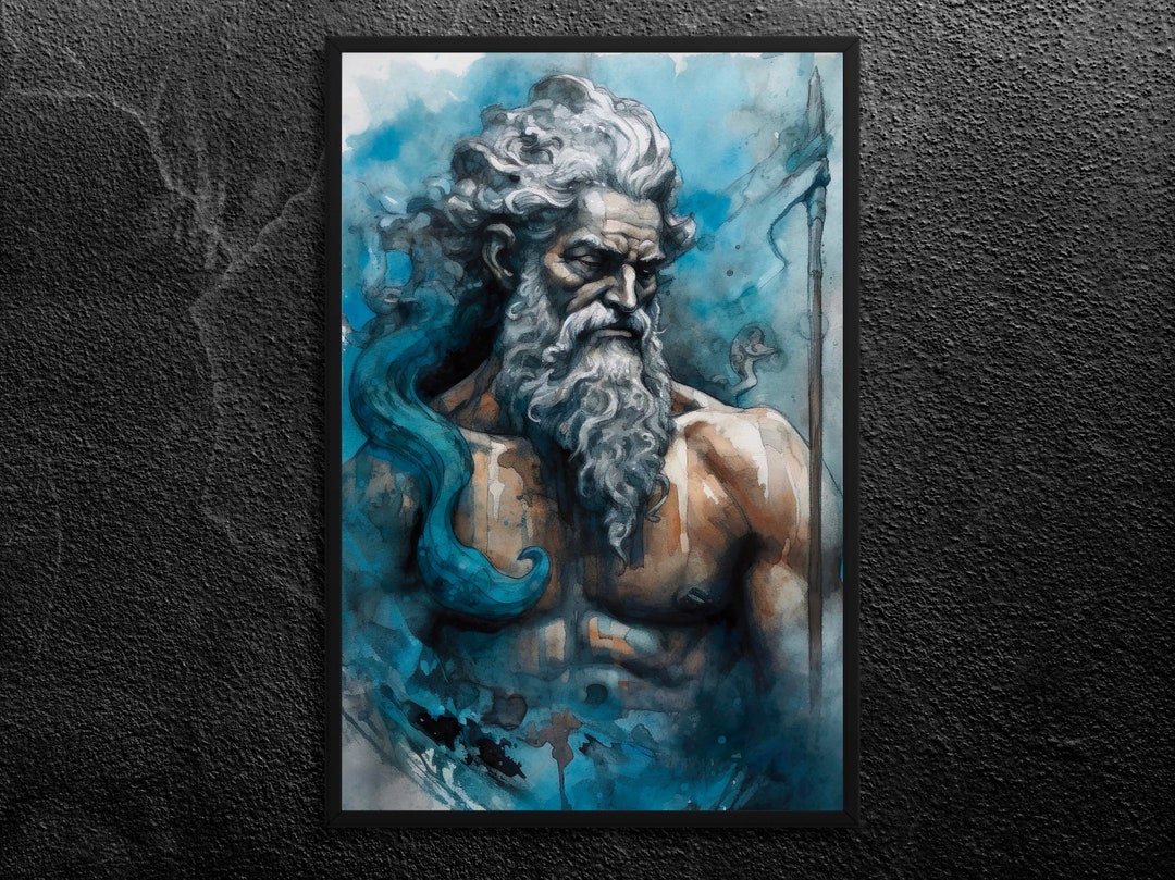 Buy Poseidon Art Print: Greek God of the Sea, Mythology Wall Art Print ...