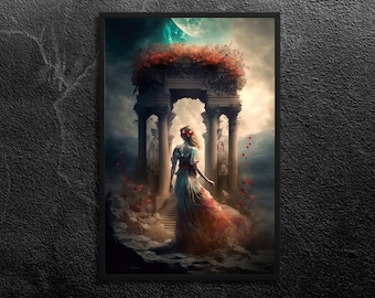 Persephone Art Print: Greek Goddess, Queen of Underworld (Unframed)