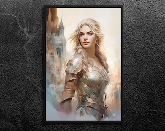 Norse Goddess Freya Art Print: Ethereal Mythology Wall Decor, Unframed