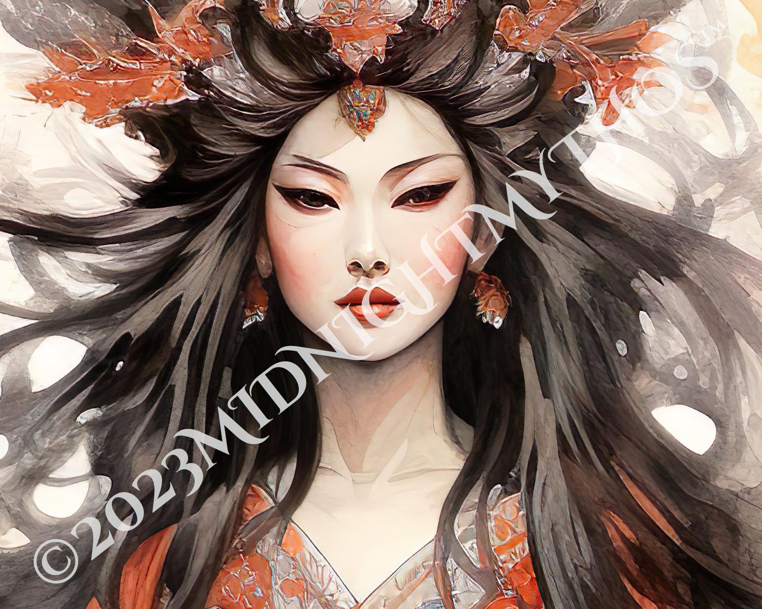 Amaterasu Japanese Sun Goddess Art Print: Shinto Lore and Japanese ...