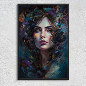 Beautiful Lilith: Golden-Eyed Defiance - First Woman of Night and Lust - Alluring, Independent, Rebellious - Mythology Art Print, Unframed