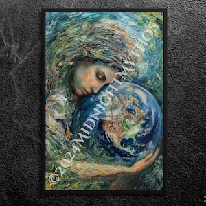 Gaia, the Primordial Earth Mother: Greek Goddess of the Earth - Fertility, Growth, Abundance - Greek Mythology Art Print, Unframed