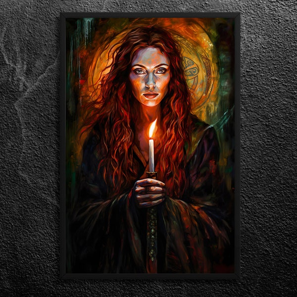 Celtic Goddess Brigid: A Light in Darkness for Healing and Creative Inspiration - Art Print, Celtic Mythology, Wall Art, Unframed