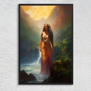 Pele Hawaiian Goddess Art Print: Volcano Guardian, Unframed