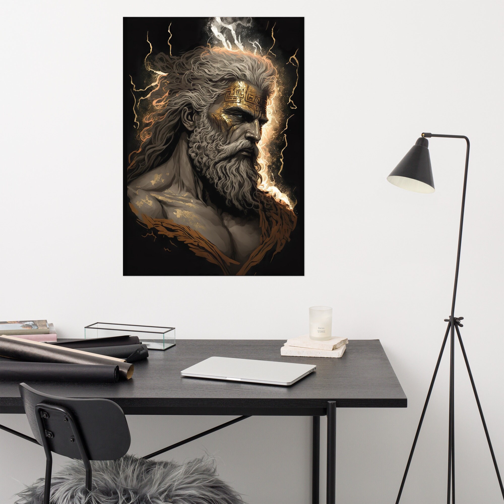 Zeus Art Print: Greek God of Mount Olympus, Lightning, Mythology Wall ...