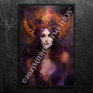 Lilith: Dangerously Beautiful First Woman of Night and Lust - Alluring, Independent, Rebellious - Mythology Wall Art Print, Unframed